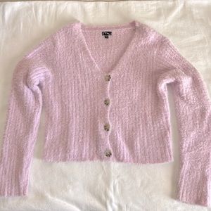 Art Class Size XXL(18) Fuzzy Crop Pink Cardigan.Barbiecore.